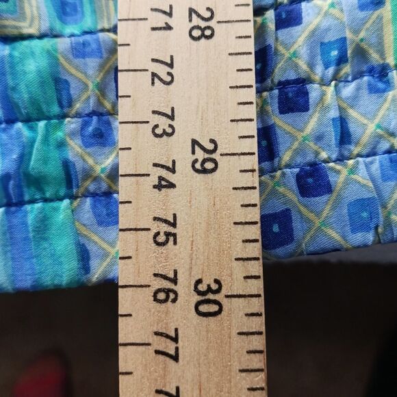 Fuda International Geo- Floral Silk Bomber/ Jacket. Women's 3X. Blue/ Green - Picture 12 of 14